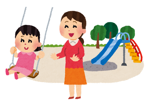 公園で遊ぶ親子 公園で遊ぶ親子