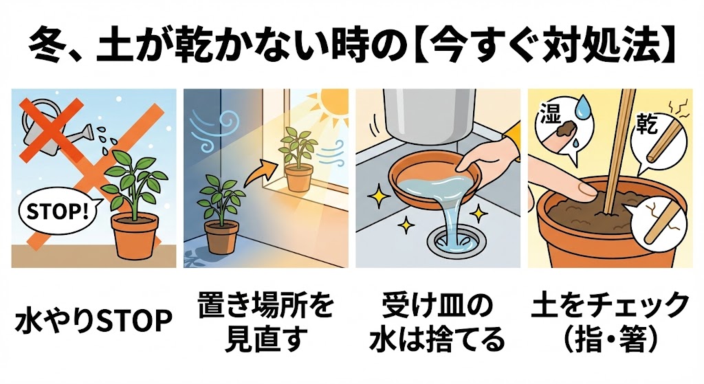 冬に土が乾かない時の対処法