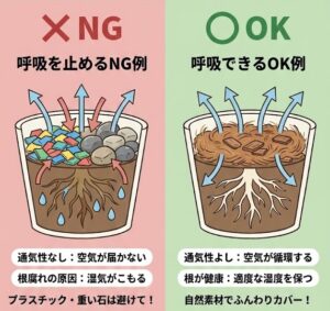 土隠しの素材選びの注意点
