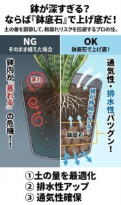 鉢底石を多めに使うケース